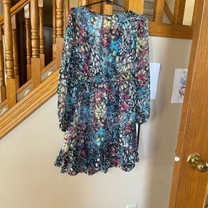 Colorful Patterned Long Sleeve Dress